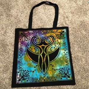 Witchy Tie-Dye Cotton Tote Bag